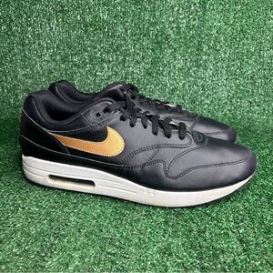 NIKE AIR MAX 1 ID Black Leather Mens Size 13 Shoes‎ 943756-901